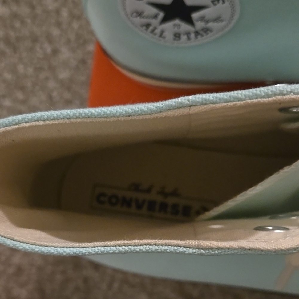 Converse Women's Light Blue High-Top Sneakers - Picture 6 of 8